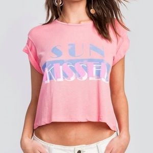 Wildfox “Sunkissed” Coral Cropped Shirt Size Large